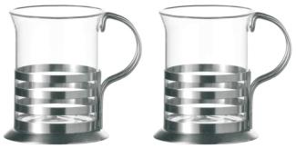 Leonardo Balance Teeglas, Teetasse, Glas & Edelstahl, 2er Set 70344
