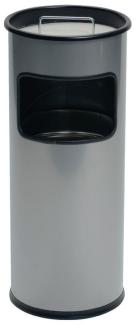 Standascher mit Sandschale METALL rund, 260x620mm (ØxH), 17 l, silber metallic