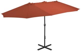 Sonnenschirm mit Aluminium-Mast 460x270 cm Terracotta-Rot