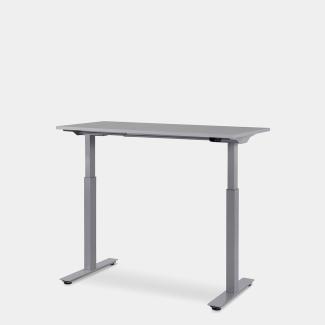120 x 60 cm WRK21® SMART - Grau Uni / Grau elektrisch höhenverstellbarer Schreibtisch