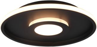LED Deckenleuchte ASCARI, rund, schwarz matt, Ø 40cm, dimmbar, IP44