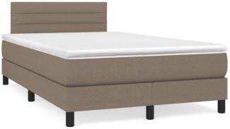 Boxspringbett mit Matratze & LED Taupe 120x190 cm Stoff (Farbe: Taupe)