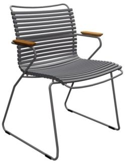 Outdoor Stuhl Click mit Armlehne dunkelgrau