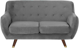 2-Sitzer Sofa Samtstoff grau BODO