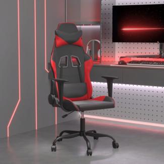 Gaming-Stuhl mit Massagefunktion Schwarz und Rot Kunstleder (Farbe: Rot)