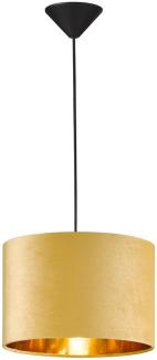 LED Pendelleuchte mit Lampenschirm Samt Gelb - innen Gold Ø 30cm