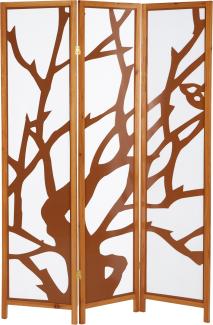 3 fach Paravent Raumteiler Holz Trennwand spanische Wand Sichtschutz Braun