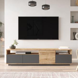 Designer TV Lowboard Tolve Anthrazit/Holz