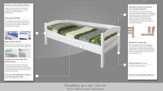 Steiner Einzelbett 'Easy Premium Line K1/n/s' weiß, 90x190 cm