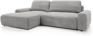 Selsey Alferia - Ecksofa mit Schlaffunktion, Breitcord-Bezug, greige, linksseitig