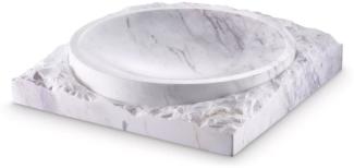 Casa Padrino Luxus Deko Marmor Schale Weiß 30,5 x 30,5 x H. 6 cm - Obstschale aus hochwertigem Marmor - Hotel & Restaurant Deko Accessoires - Luxus Qualität