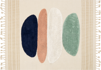 Teppich Baumwolle mehrfarbig 160 x 230 cm geometrisches Muster Kurzflor ZEYNAK
