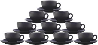 Maxwell & Williams Caviar Black Kaffeetasse mit Untertasse 250 ml 10er Set