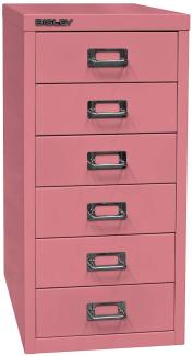 BISLEY MultiDrawer, 29er Serie, DIN A4, 6 Schubladen, Metall, 601 Pink, 38 x 27. 9 x 59 cm