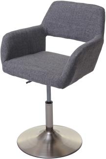 Esszimmerstuhl HWC-A50 III, Stuhl Küchenstuhl, Retro 50er Jahre, Stoff/Textil ~ grau, Fuß gebürstet