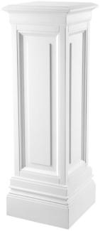Casa Padrino Designer Mahagoni Säule Weiß 33 x 33 x H. 100 cm - Luxus Beistelltisch