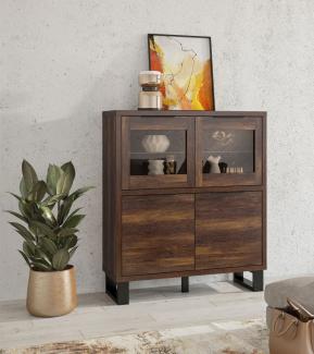 Highboard "Halle" Kommode 120cm Wallace Eiche schwarz