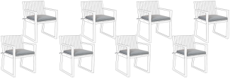 Sitzkissen für Stuhl SASSARI 8er Set grau 46 x 46 x 5 cm