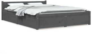 vidaXL Bett mit Schubladen Grau 140x200 cm [3103561]