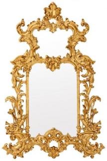 Casa Padrino Luxus Designer Wandspiegel Gold Blatt 124 x H 190 cm - Edel & Prunkvoll