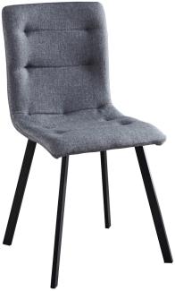 2er Set Stühle 55,5 x 47 x 84,5 cm Stoff und Stahl
