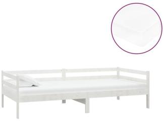 vidaXL Tagesbett mit Matratze 90x200 cm Weiß Kiefer Massivholz [3083575]