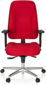 hjh OFFICE Profi Bürostuhl ZENIT COMFORT Stoff, Verstellbare Sitzhöhe, Mit Armlehne, Rot
