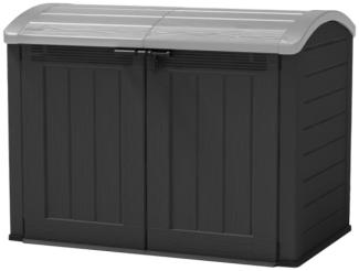 Keter Kunststoff Gartenbox/ Mülltonnenbox "Store-it-out Ultra" (2000 l), anthrazit / grau, 177 x 113 x 134 cm (B x T x H)