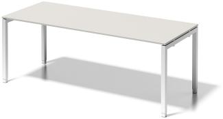 Cito Schreibtisch, 650-850 mm höheneinstellbares U-Gestell, H 19 x B 2000 x T 800 mm, Dekor grauweiß, Gestell verkehrsweiß