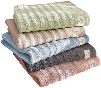 Bio Baumwolle Handtücher - alle Größen & Trendfarben Duschtuch wecycled, 70x140 cm,rauchblau