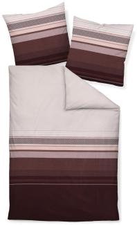 Janine J.D. Mako-Satin Bettwäsche 155x220 Streifen mauve rosenholz 87058-01