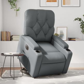 Relaxsessel mit Aufstehhilfe Elektrisch Grau Kunstleder (Farbe: Grau)