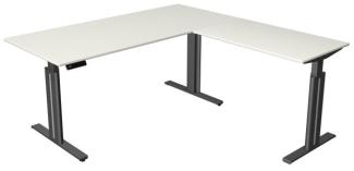 Kerkmann Schreibtisch Sitz-Stehtisch MOVE 3 elegant 180x80x72-120cm mit Anbauelement weiß