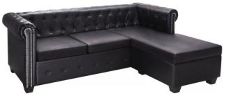 vidaXL Chesterfield-Sofa in L-Form Kunstleder Schwarz