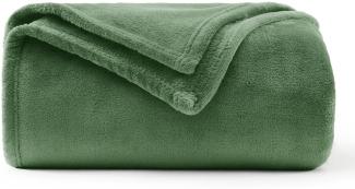 WAVVE Kuscheldecke Flauschig Decke Fleecedecke - Sofadecke 150x200 cm Wohndecke Couchdecke, Grüne Decke Weich Sofaüberwurf XL