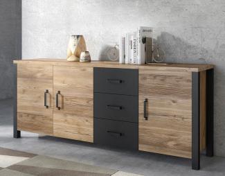 Sideboard "Olin" Kommode 192cm appenzeller fichte schwarz