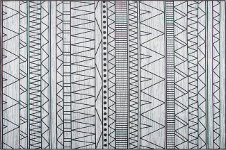 Teppich schwarz-grau 140 x 200 cm Zickzackmuster Kurzflor KEBAN