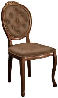 Casa Padrino Barock Esszimmerstuhl Braun - Handgefertigter Antik Stil Stuhl - Esszimmer Möbel im Barockstil