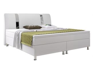 Boxspringbett Riva 180x200 cm Kunstleder Weiß