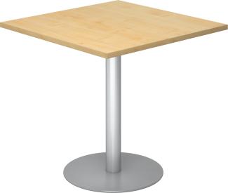 bümö® Besprechungstisch STF, Tischplatte eckig 80 x 80 cm in Ahorn, Gestell in silber