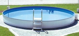 Steinbach Stahlwand Swimming Pool "Styria rund", sandfarbene Poolfolie, Ø 400 x 120 cm