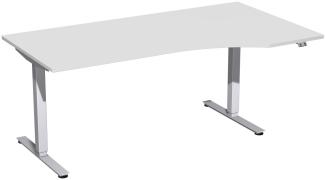 Elektro-Hubtisch 'Smart' rechts, höhenverstellbar, 180x100x70x120cm, Lichtgrau / Silber