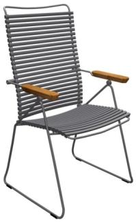Outdoor Stuhl Click verstellbare Rückenlehne dunkelgrau
