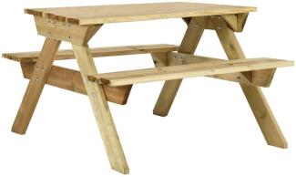 Picknicktisch mit Bänkchen 110 x 73 x 123 cm aus Kiefernholz