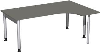 PC-Schreibtisch '4 Fuß Pro' rechts, höhenverstellbar, 180x120cm, Graphit / Silber