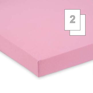 FabiMax 3539 Doppelpack Jersey Spannbettlaken für Beistellbett und Wiege, 90 x 40 cm, rosa