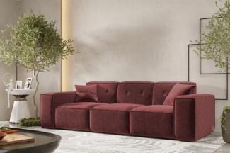 Sofa Designersofa CESINA 3-Sitzer in Stoff Perfect Harmony Bordeauxrot