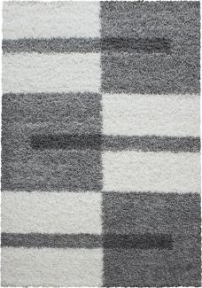 Hochflor Teppich Gianna rechteckig - 120x170 cm - Hellgrau