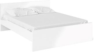 Nada Bett Doppelbett Box Matratze 160x200cm weiss Hochglanz Ehebett Schlafzimmer