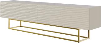 Selsey Wavio - TV-Lowboard Graubeige mit goldenem Metallgestell, 175 cm